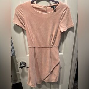 AQUA brand faux suede blush mini dress new‎ bought from Bloomingdale’s